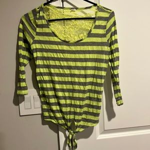 Neon Yellow/Gray Stripes Shirt